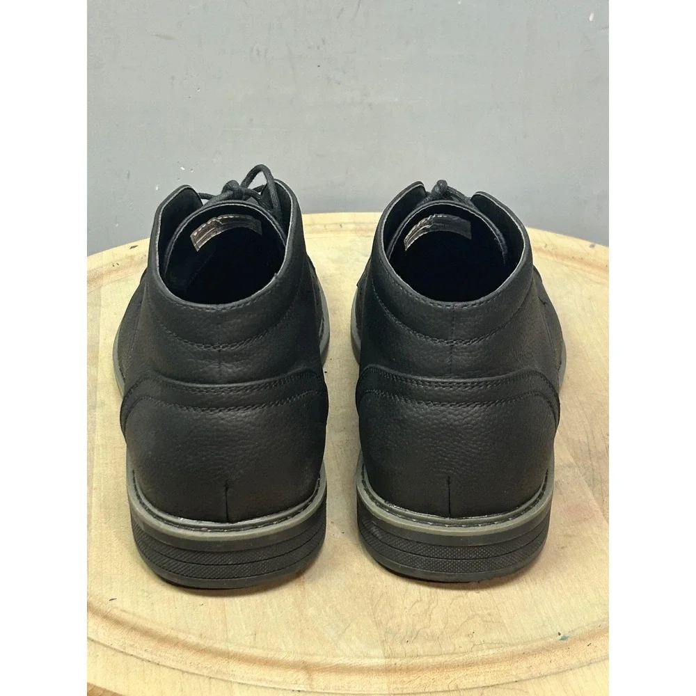 Perry Ellis Portfolio Boots Mens Size 11.5 Black Faux Leather Chukka David Dress
